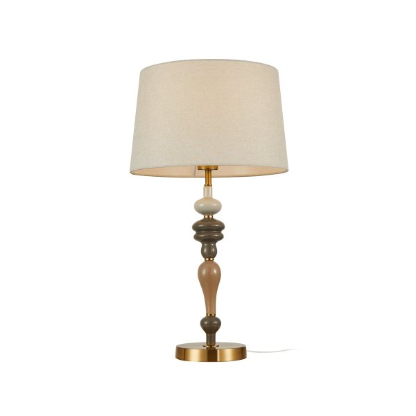 ITALUX MOREN TB-84678-AB LAMPKA STOŁOWA NOCNA GABINETOWA KLASYCZNA PATYNA Z ABAŻUREM