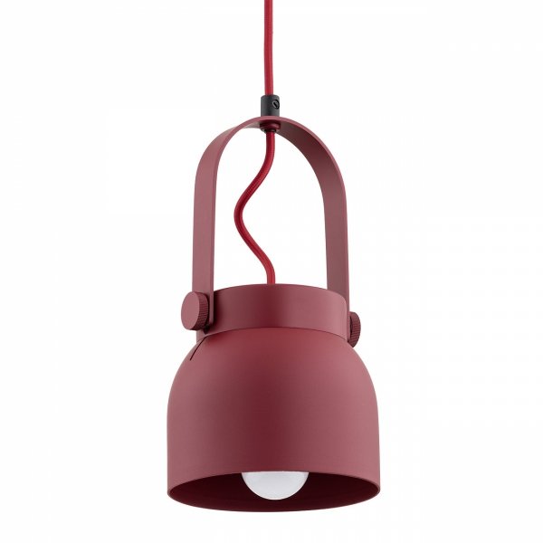 LAMPA WISZĄCA CZERWONA METALOWA INDUSTRIALNA DO KUCHNI NAD STÓŁ 20CM ARGON LOGAN 8292