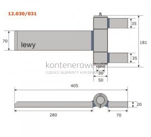 12.030 Zawias kontenera 405x181 lewy
