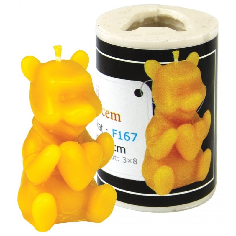 Silicone mold - teddy bear with a heart - height 5 cm
