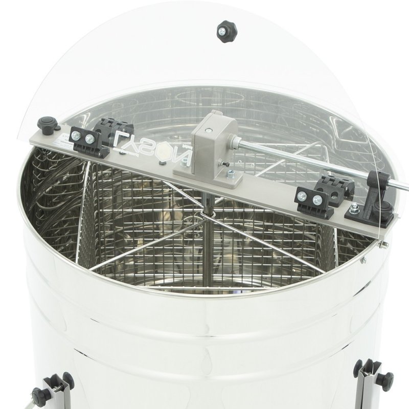 4-frame diagonal manual honey extractor, Ø600, universal basket, with a stainless valve - MINIMA
