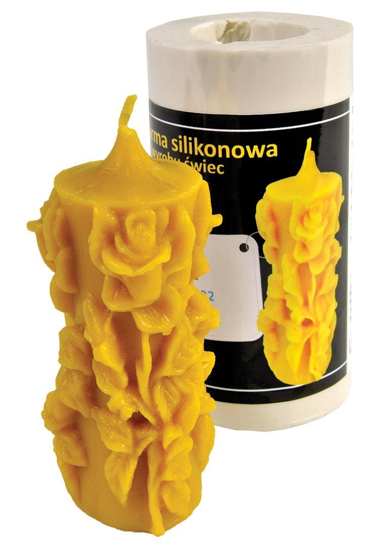 Forma silikonowa - Świeca z różami - wys. 11 cm