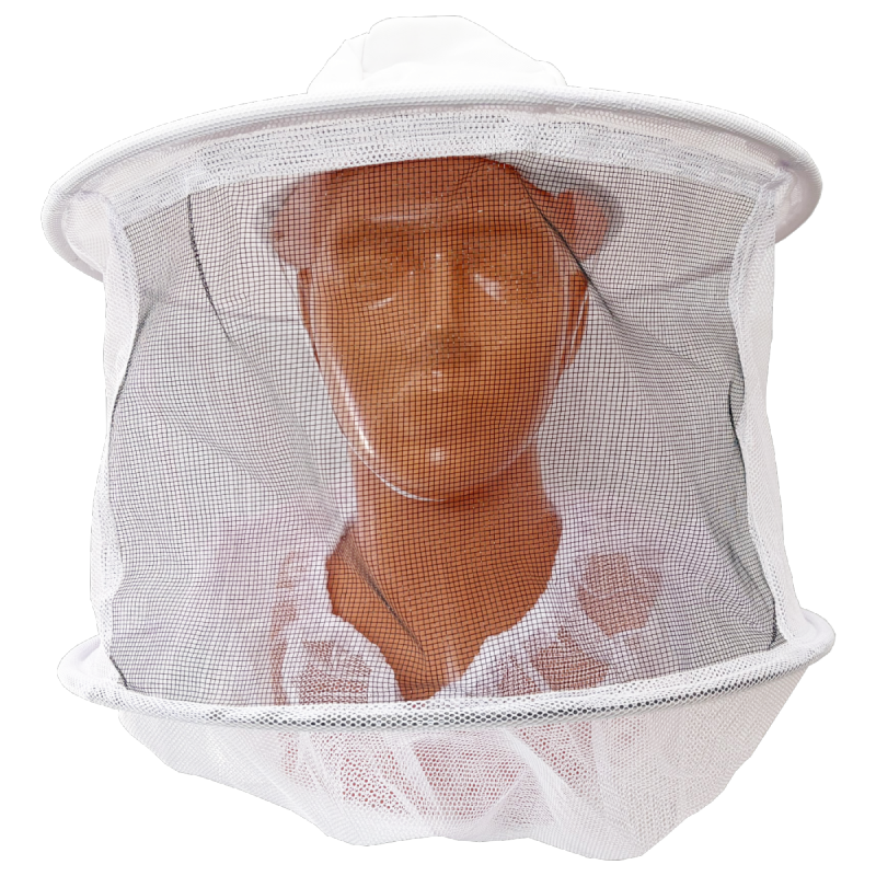 Kapelusz bawełniany pszczelarski z siatką z tyłu, biały