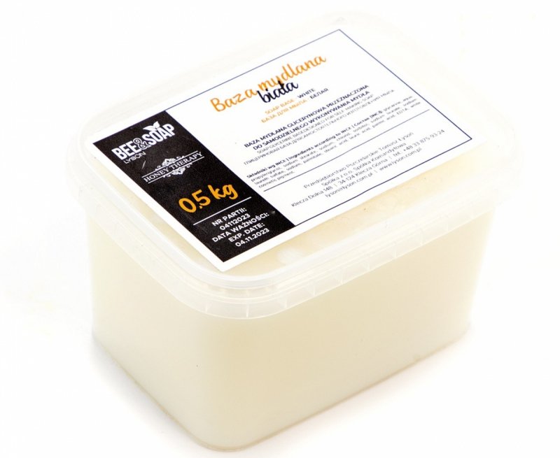 Baza mydlana glicerynowa biała 0,5 kg (brutto 0,525 kg)