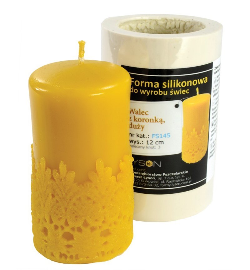 Forma silikonowa - Walec z koronką duży – wys. 12 cm
