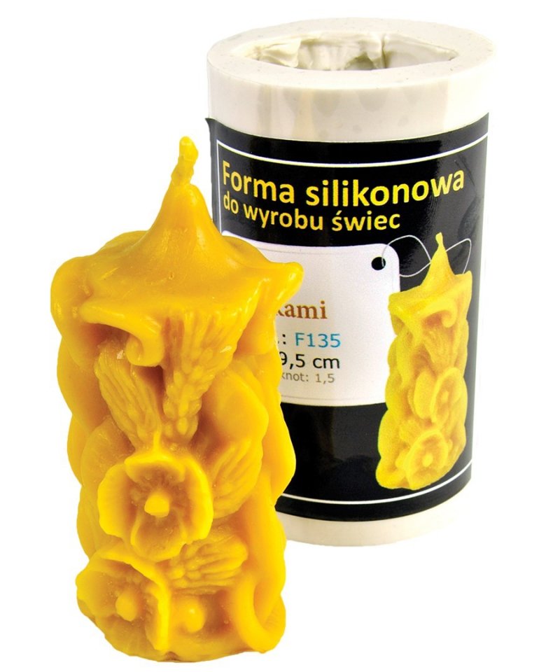 Forma silikonowa - Świeca z makami - wys. 9,5 cm