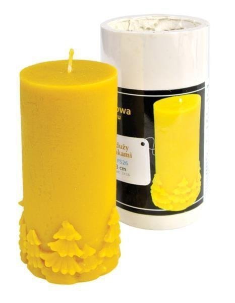 Forma silikonowa Walec duży z choinkami - wys. 13cm