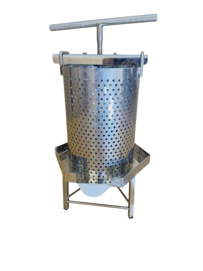 Prasa do wosku, odsklepin, owoców. Śrubowa ręczna. Kosz wyjmowany (stal nierdzewna/8L)