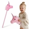 Hobby Horse – koń na kiju dla dzieci, 80 cm, jednorożec różowy