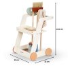 Drewniany chodzik 3w1, pchacz + wózek do sprzątania dla dzieci z odkurzaczem