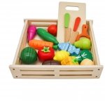 Zestaw drewnianych warzyw i owoców do krojenia, dla dzieci