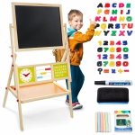 Duża tablica edukacyjna dwustronna: magnetyczna i kredowa - suchościeralna, drewniana