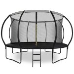 Trampolina ogrodowa XXXL dla dzieci HyperMotion - 430 cm 14FT - z drabinką i siatką wewnętrzną - do domu i ogrodu - 150kg max
