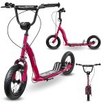 Hulajnoga Hypermotion RUBY 12 CHERRY (pompowane koła 30cm) - fuksja/magenta