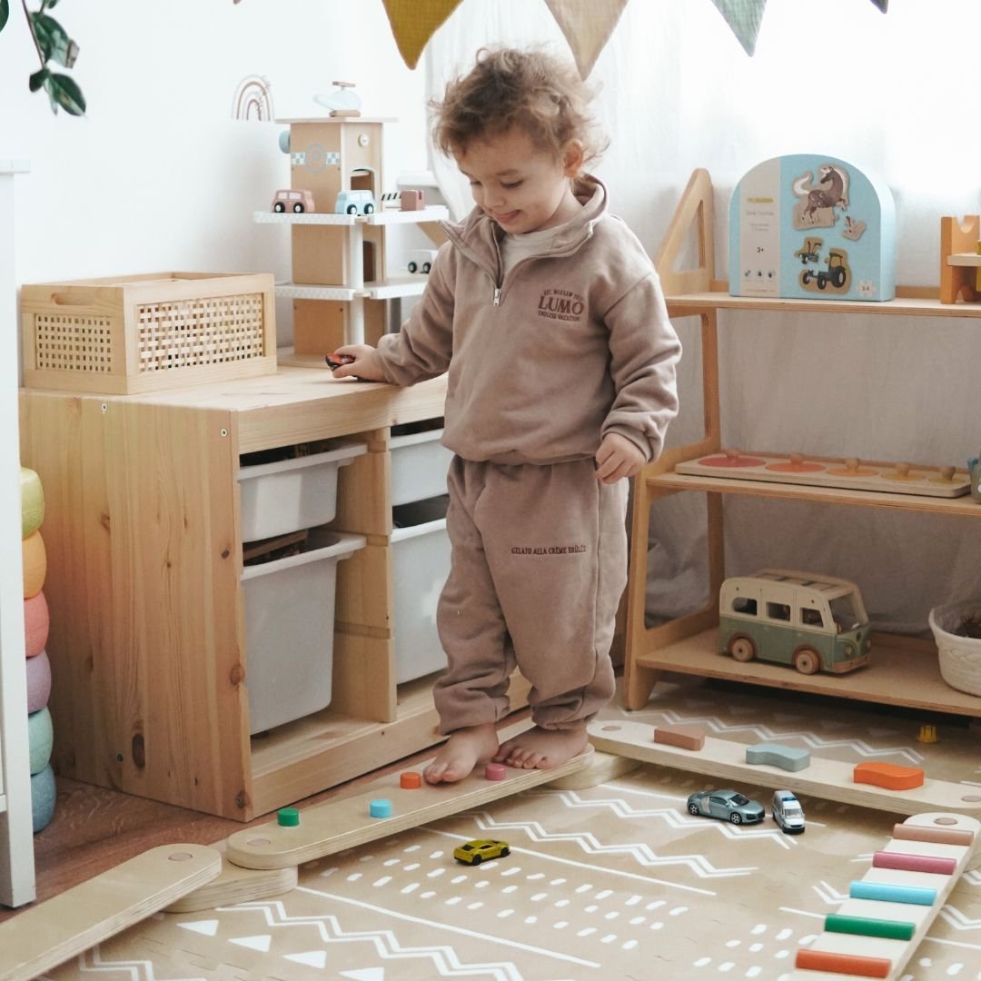 Drewniany tor balansowy - ścieżka sensoryczna - 14 elementów - Tory ...