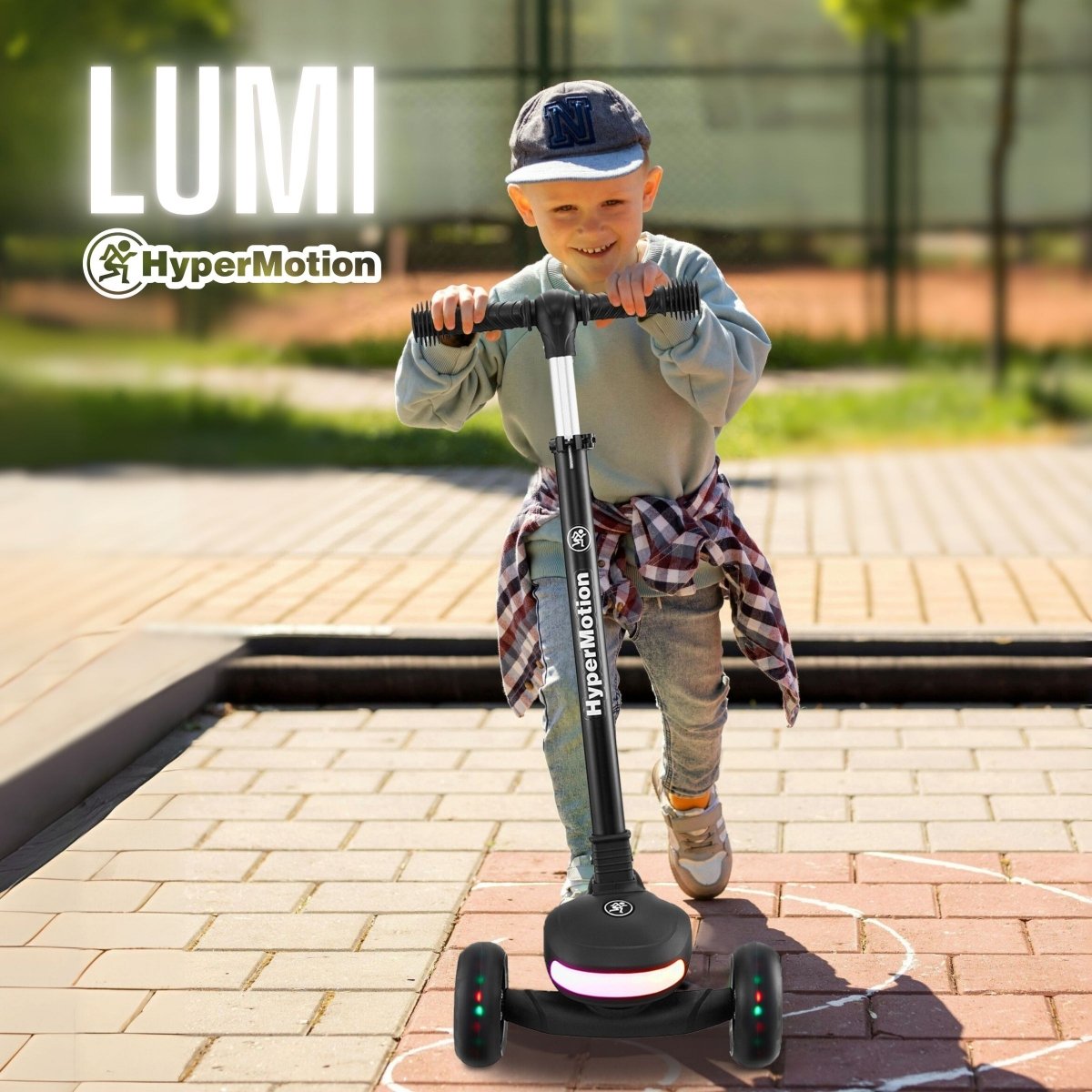 Hulajnoga balansowa HyperMotion LUMI 3w1 - podświetlany podest i koła LED, kolor czarny