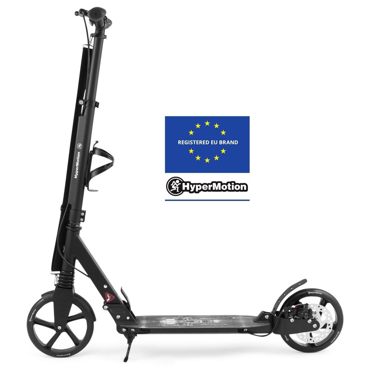 Hulajnoga dwukołowa dla młodzieży dorosłych - z amortyzatorem - HyperMotion Skyline - czarna,  aluminiowa - 100kg