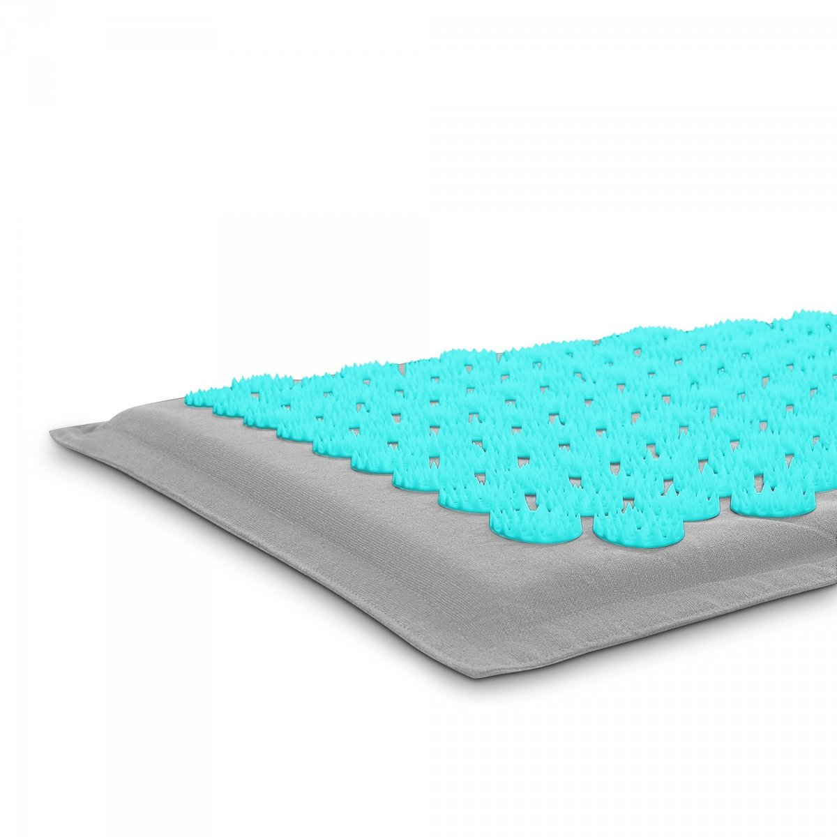 Mata do akupresury ECO lniana z włóknem kokosowym i poduszką z gryki – 68 cm HyperMotion szaro-miętowa