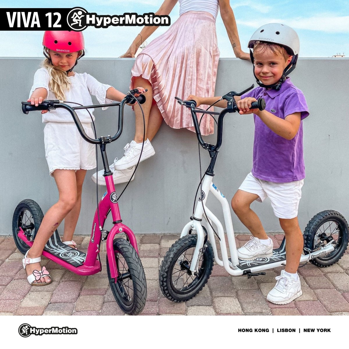 Hulajnoga Hypermotion VIVA 12 (pompowane koła 30cm) - Biała