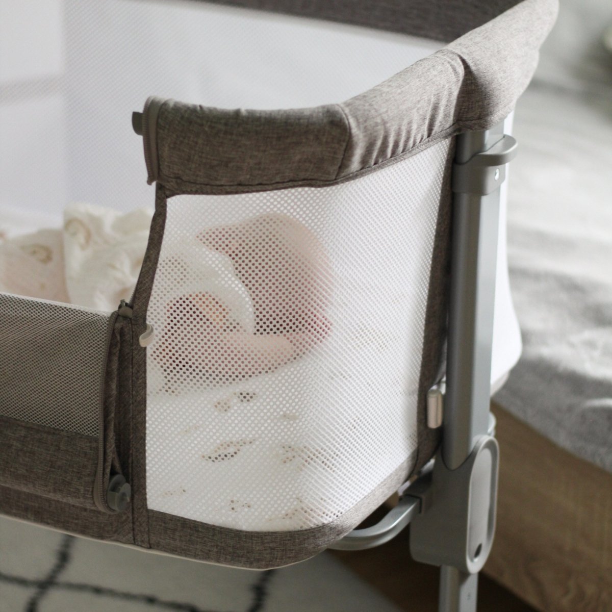 Łóżeczko dostawne Moby-System LUNA 3w1 - szare