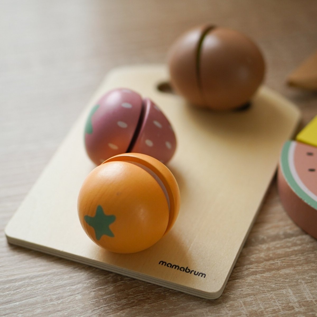 Drewniane owoce do krojenia - zestaw