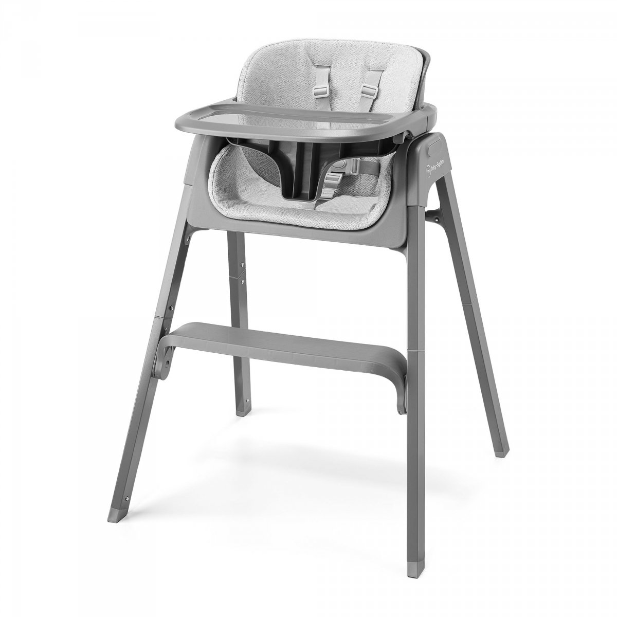 Składane krzesełko do karmienia Noxi 3w1, dwupoziomowe dla dziecka - Moby-System szare
