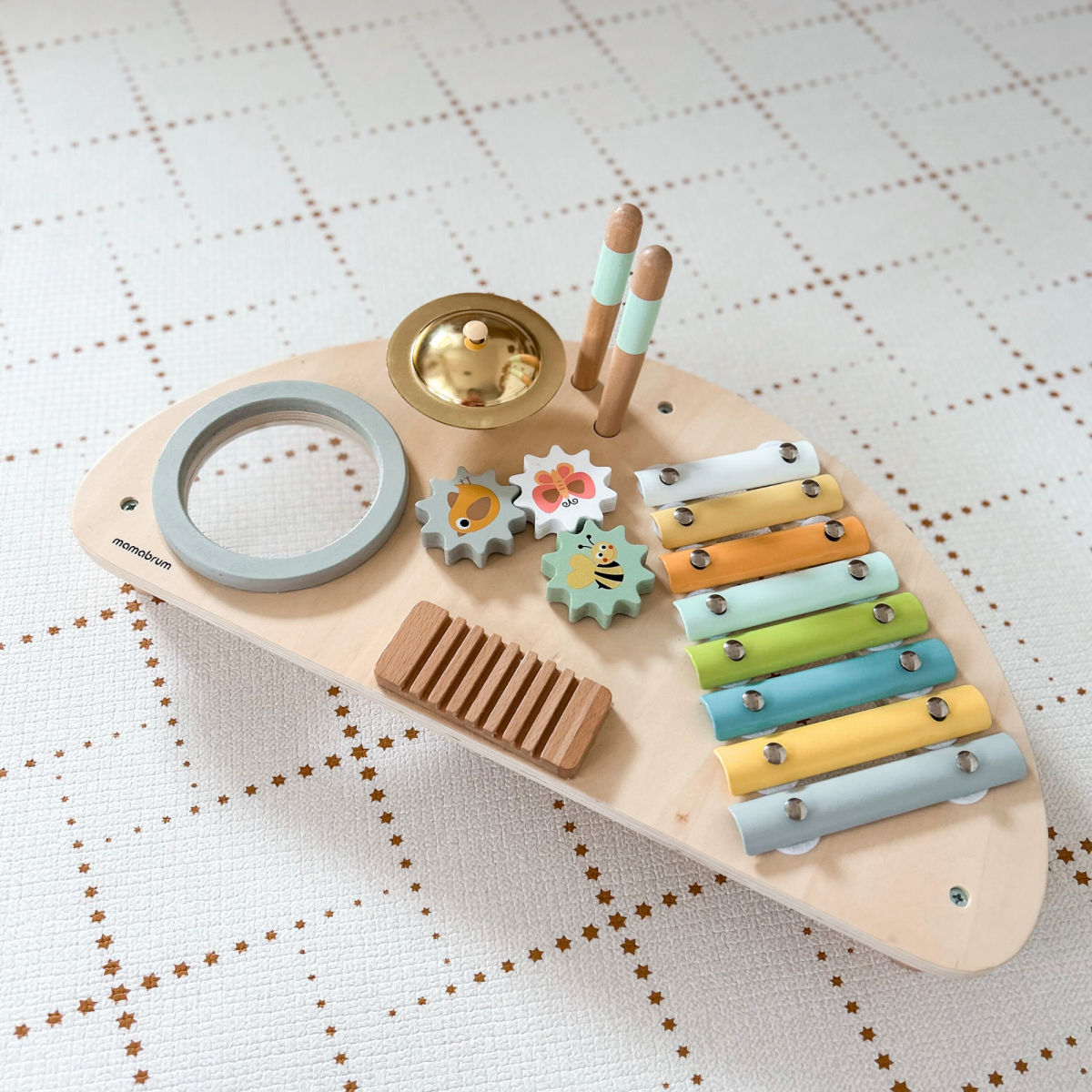 Drewniane centrum muzyczne dla dzieci - stolik edukacyjny