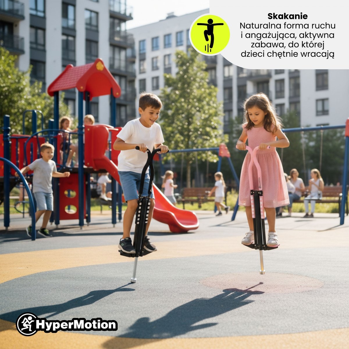 Skoczek sprężynowy typu POGO dla dzieci HyperMotion - kolor róźowy