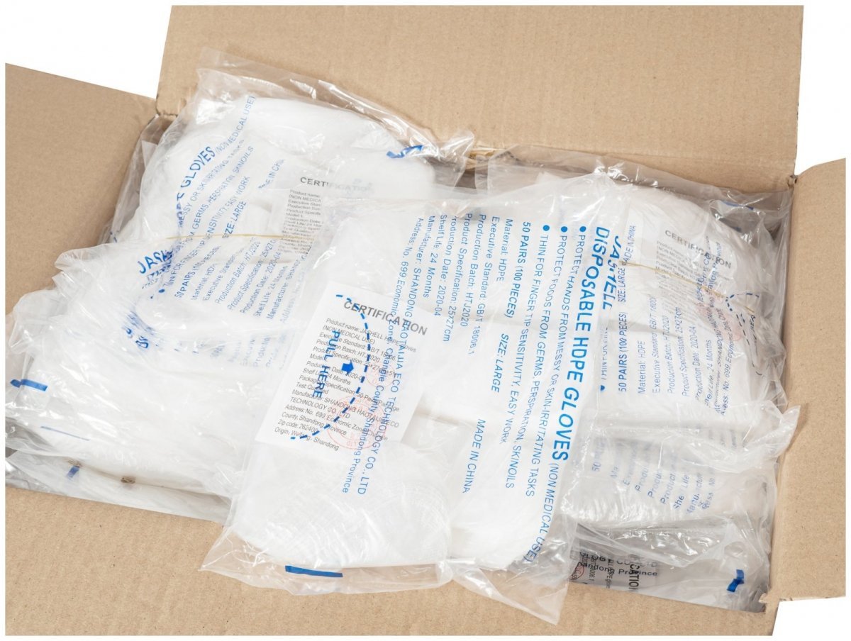 Foliowe rękawiczki jednorazowe HDPE 10μm grube - 10000 sztuk