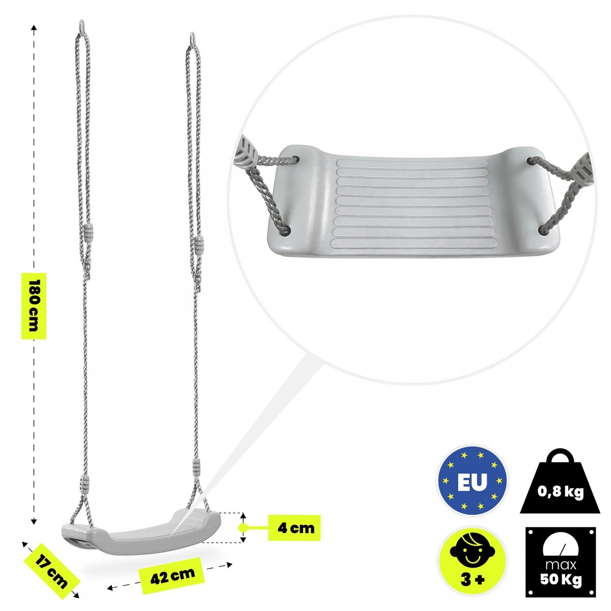 Huśtawka ogrodowa dla dzieci z regulacją lin