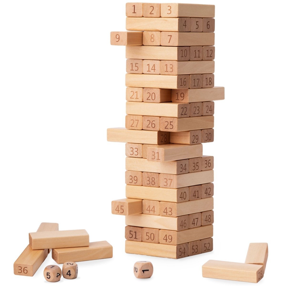 Klocki - drewniana gra zręcznościowa Wieża - Cyfry