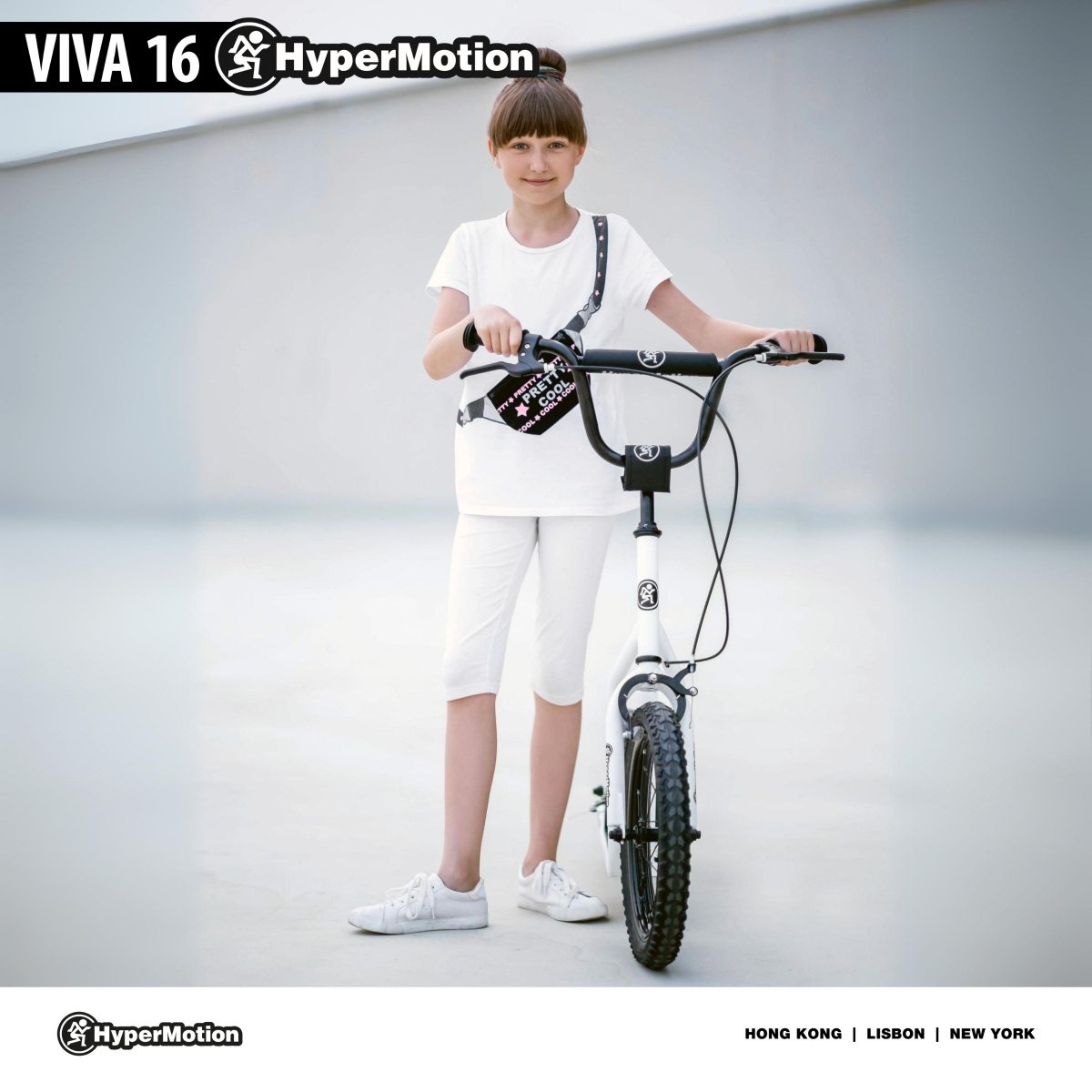 Hulajnoga HyperMotion VIVA 16 (koła 40cm + 30cm) - Biała