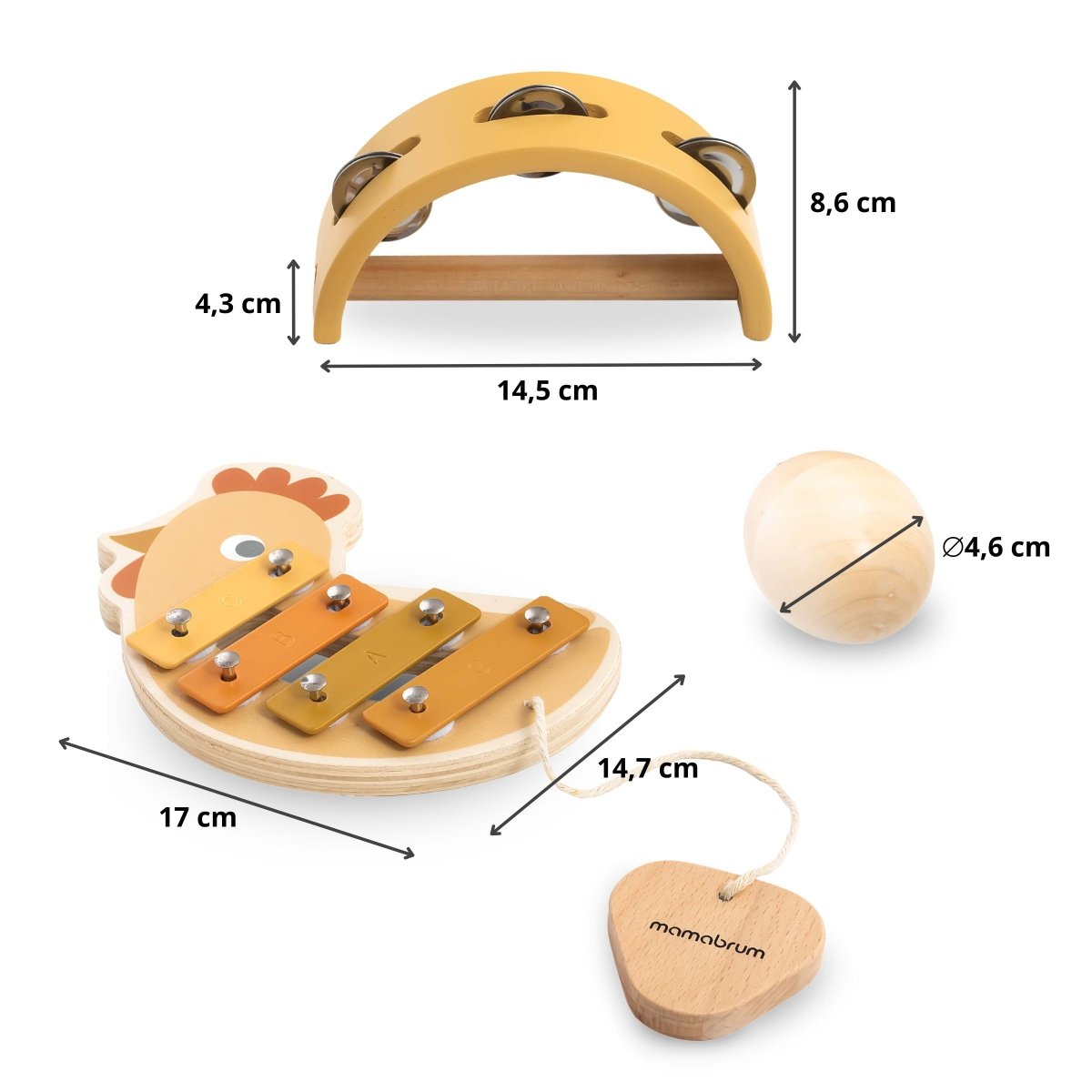 Zestaw instrumentów z motywem kury