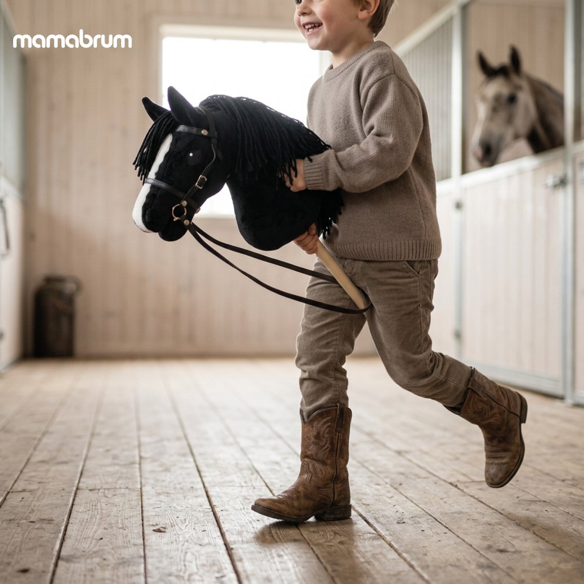 Hobby Horse – koń na kiju dla dzieci 68 cm (czarny)