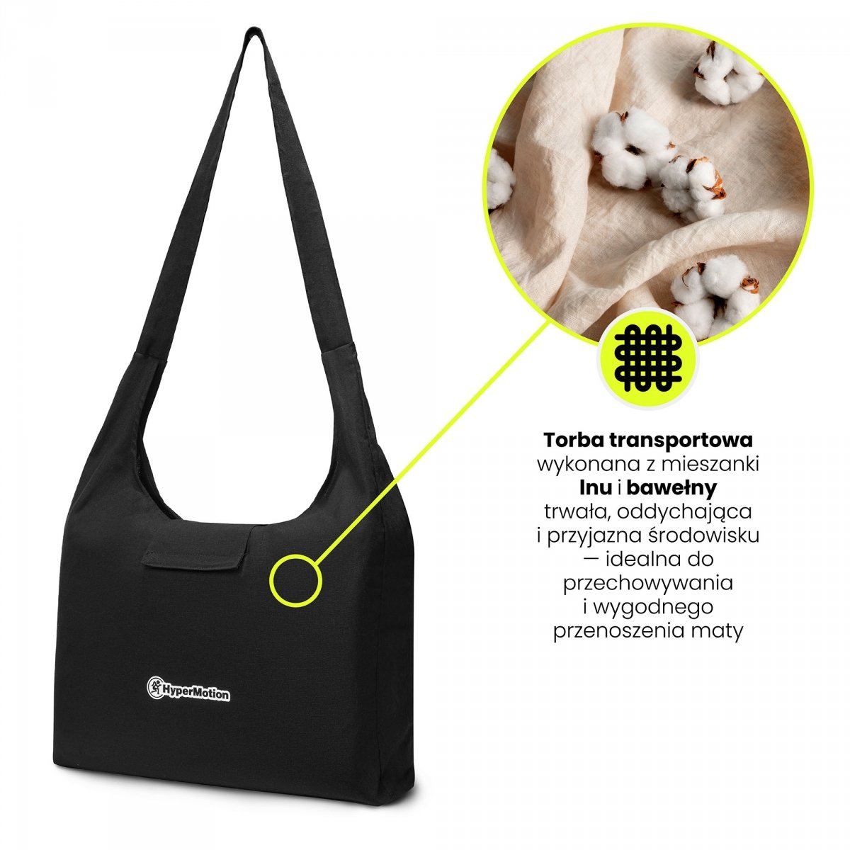 Mata do akupresury ECO lniana z włóknem kokosowym i poduszką z gryki – 68 cm HyperMotion szaro-różowa