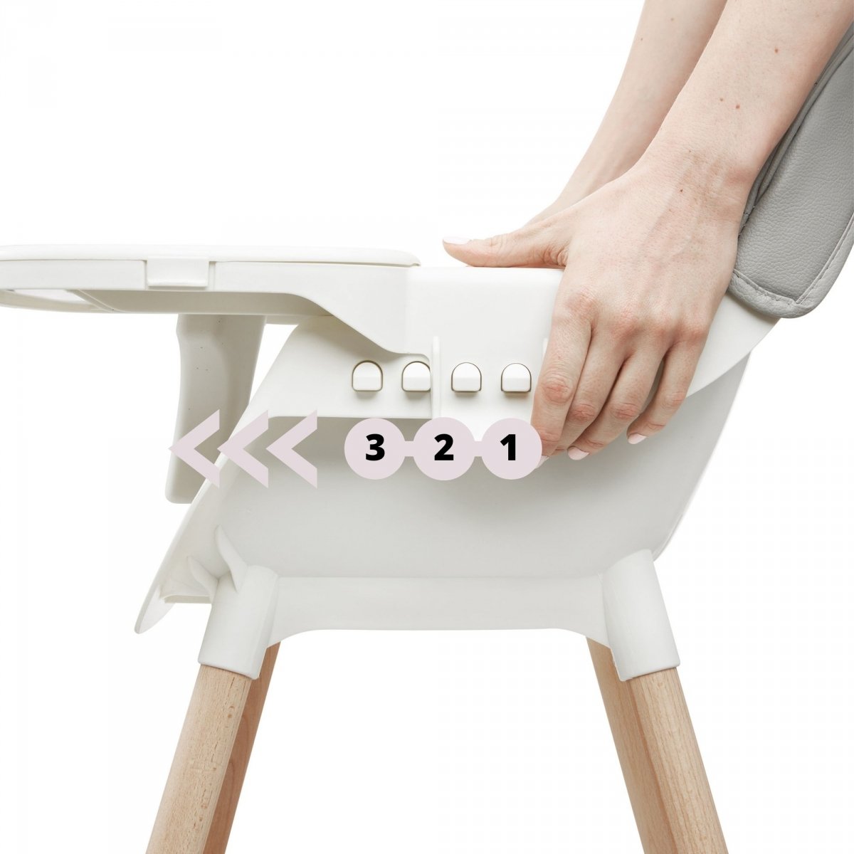 Krzesełko do karmienia AMELIA 3w1 Moby-System, szare 