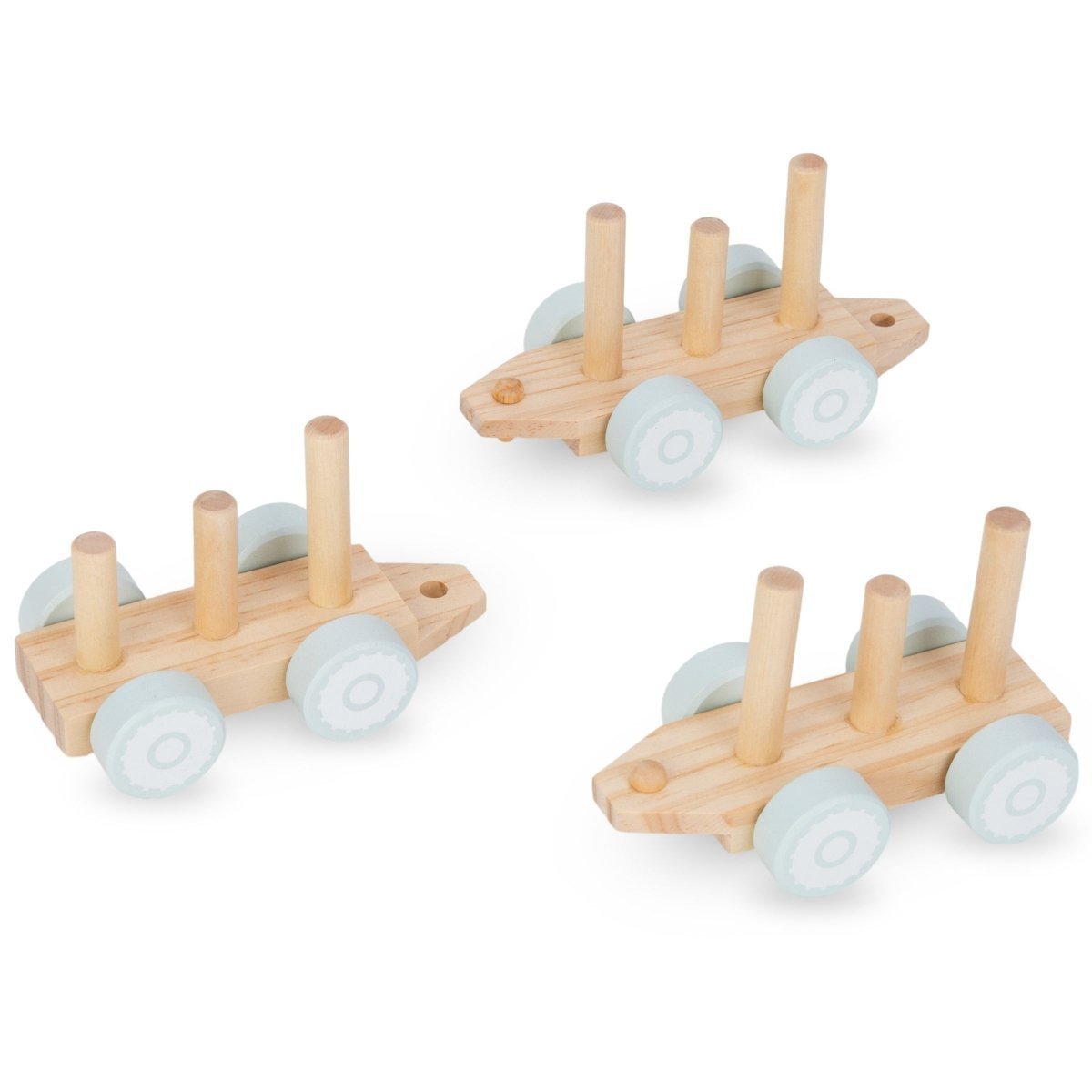 Drewniany pociąg z klockami dla chłopca - Farma