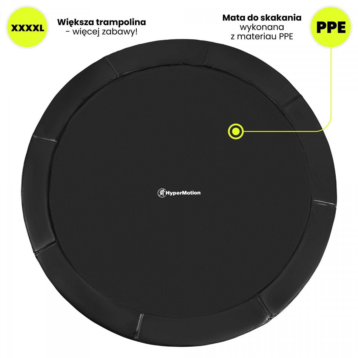 Trampolina ogrodowa XXXXL dla dzieci HyperMotion - 487 cm 16FT - z drabinką i siatką wewnętrzną - do domu i ogrodu - 150kg max