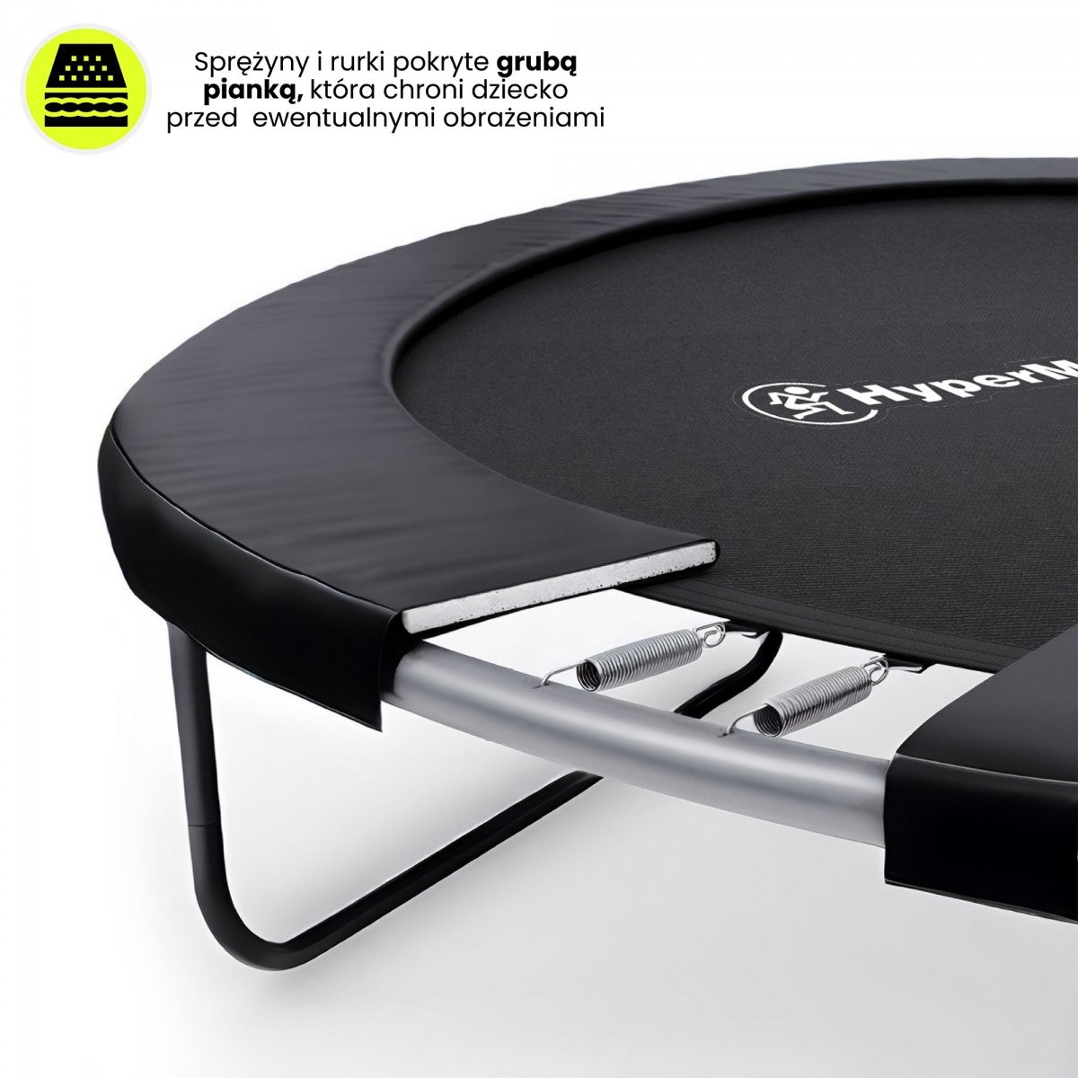 Trampolina ogrodowa XL dla dzieci HyperMotion - 305 cm 10FT - z drabinką i siatką wewnętrzną - do domu i ogrodu