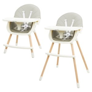 Krzesełko do karmienia AMELIA 3w1 Moby-System, szare 
