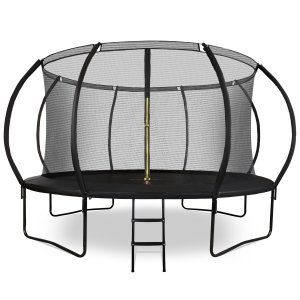 Trampolina ogrodowa XXXL dla dzieci HyperMotion - 430 cm 14FT - z drabinką i siatką wewnętrzną - do domu i ogrodu - 150kg max