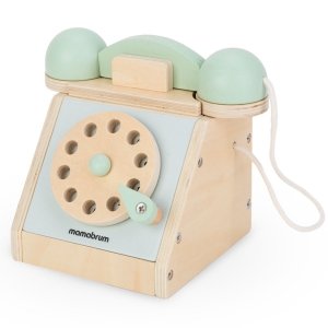 Drewniany telefon retro - miętowy