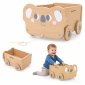 Drewniany wózek na zabawki - przyczepka do ciągnięcia dla dzieci - Koala 