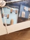BOX zestaw drewnianych domków niebieski/grafit