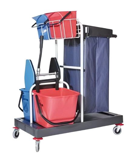 Wózek serwisowy do sprzątania z uchwytem na worek z tworzywa 04