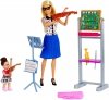 Lalka BARBIE Nauczycielka Muzyki 2 Lalki SKRZYPCE Mattel FXP18