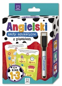Angielski Karty edukacyjne z pisakiem dla klas 1-3 Piszę Zmazuję