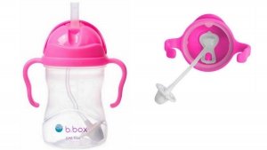 B.BOX Nowy innowacyjny Bidon ze słomką 240ml Różowy BB00511