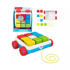Klocki aktywizujące do ciągnięcia Wózek z klockami Fisher Price