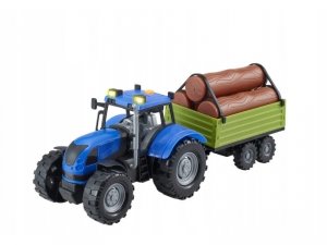 Traktor z przyczepą i drewnem Światło Dźwięki Country Life Teamsterz